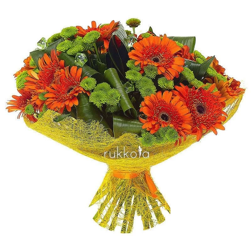 Букет с оранжевыми герберами