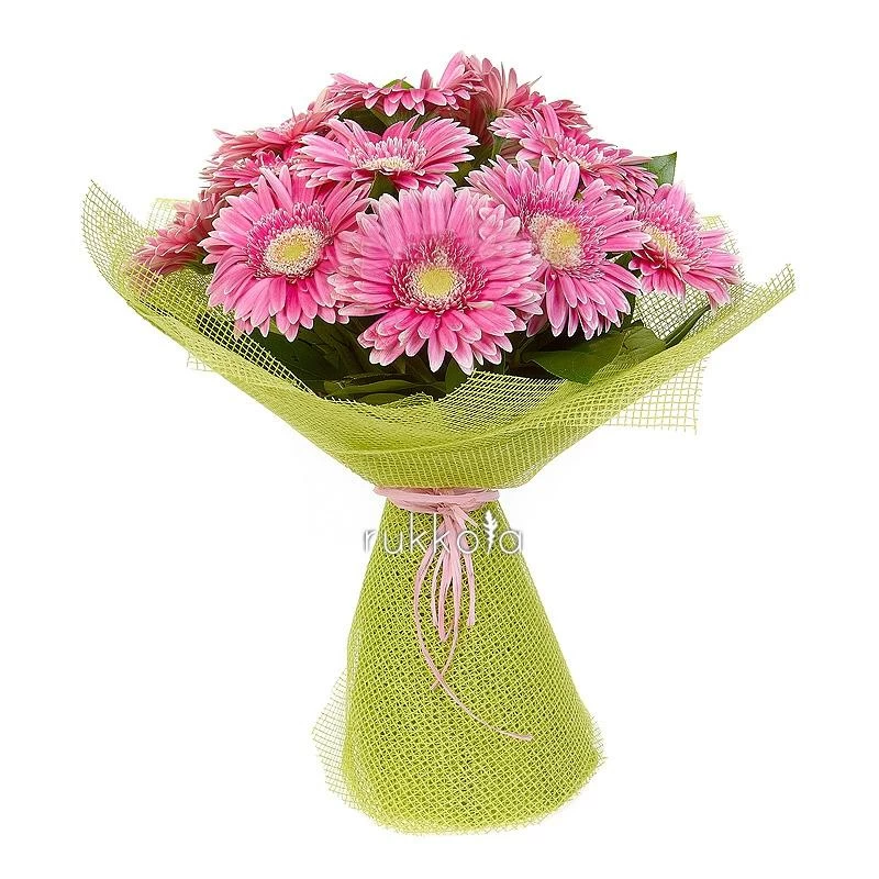 Букет с розовыми герберами