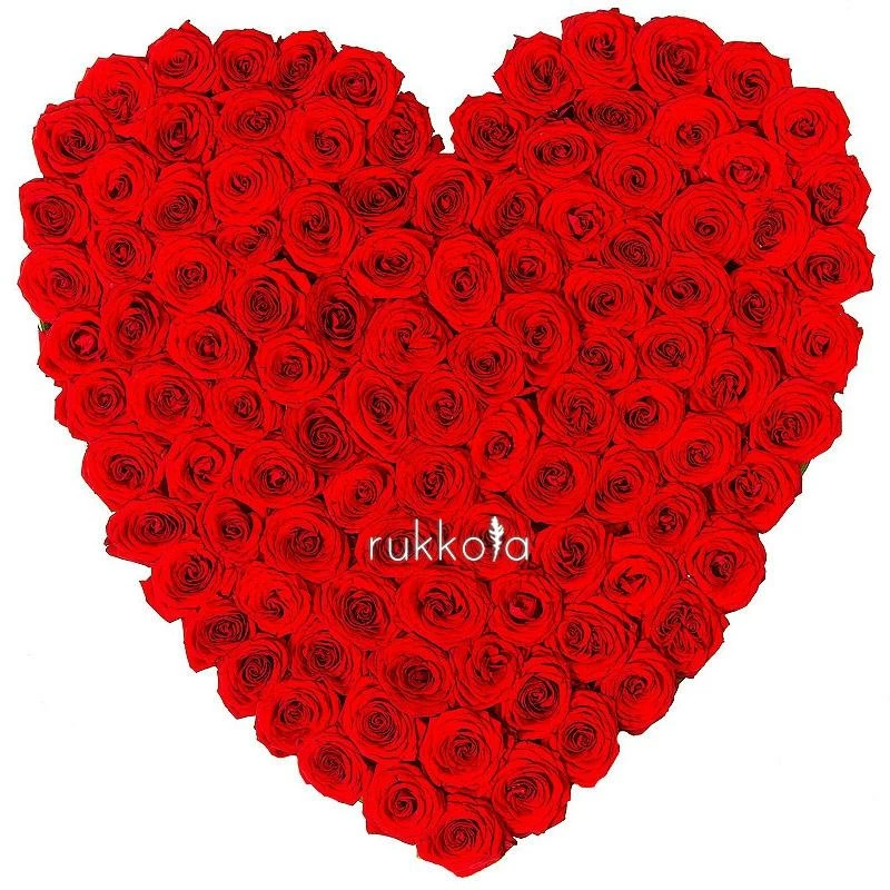 151 красная роза в виде сердца