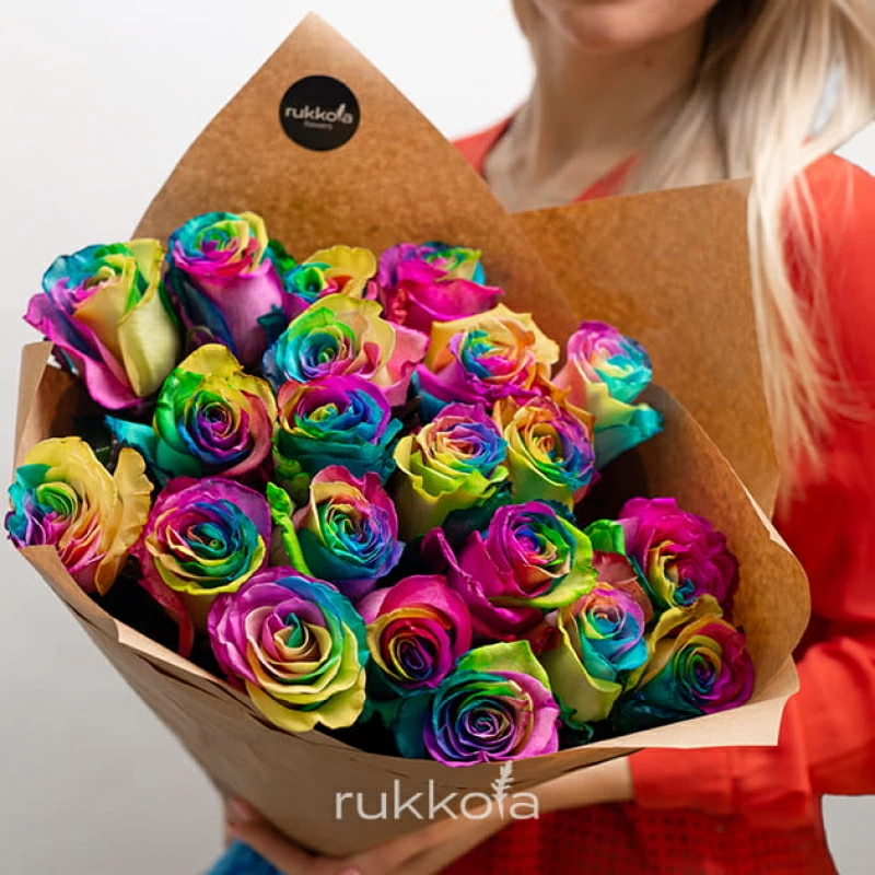 21 радужная роза