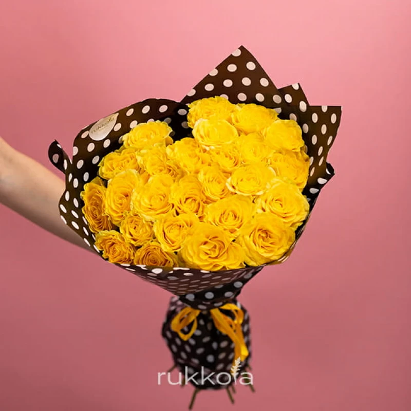 21 желтая роза