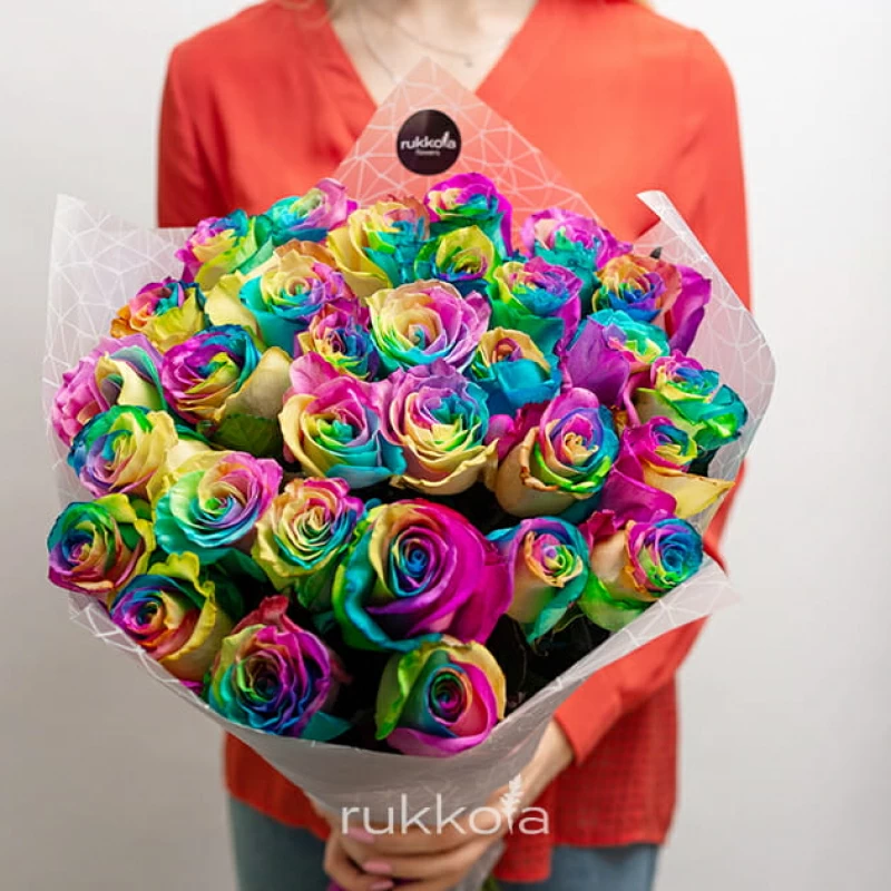 31 радужная роза