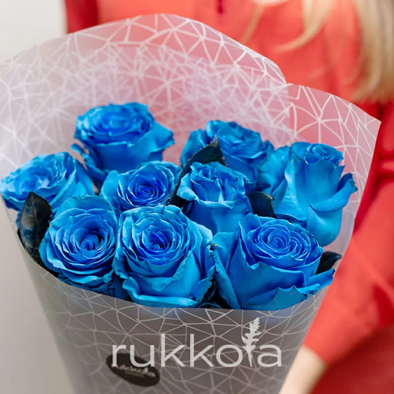 9 синих роз