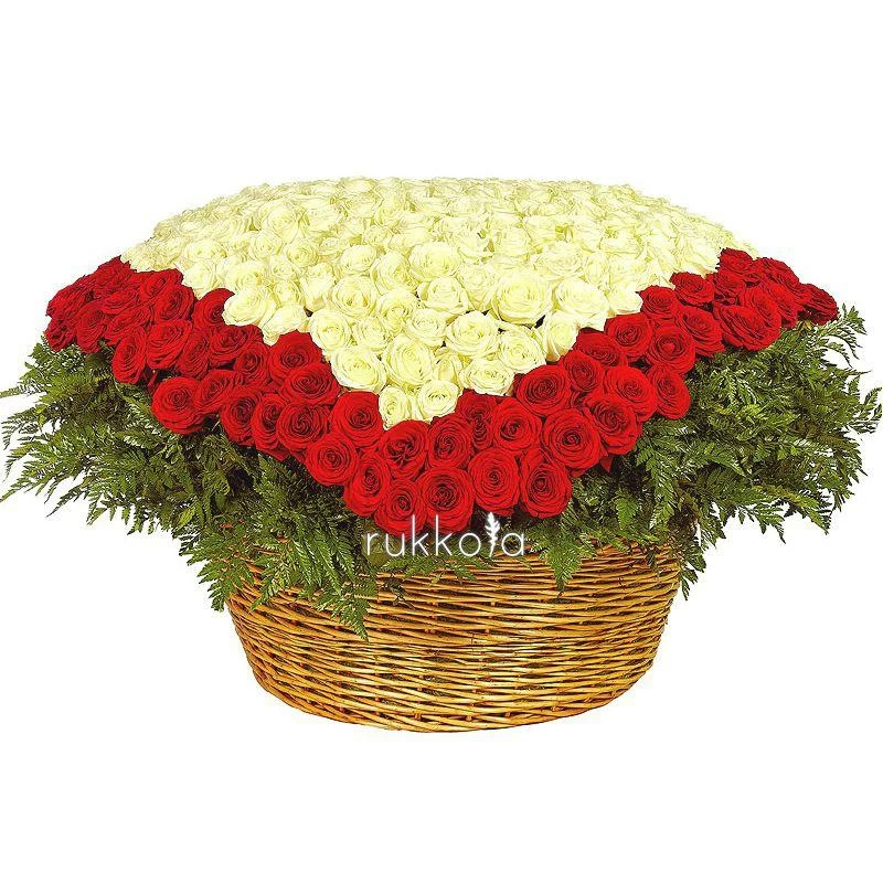 1001 роза в виде сердца