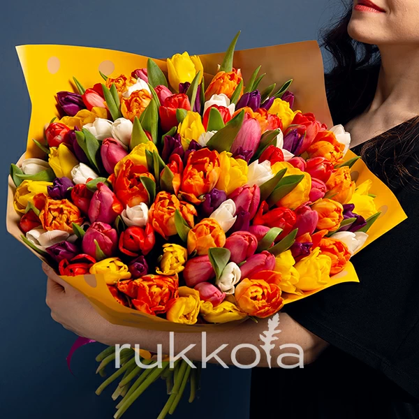 101 разноцветный тюльпан