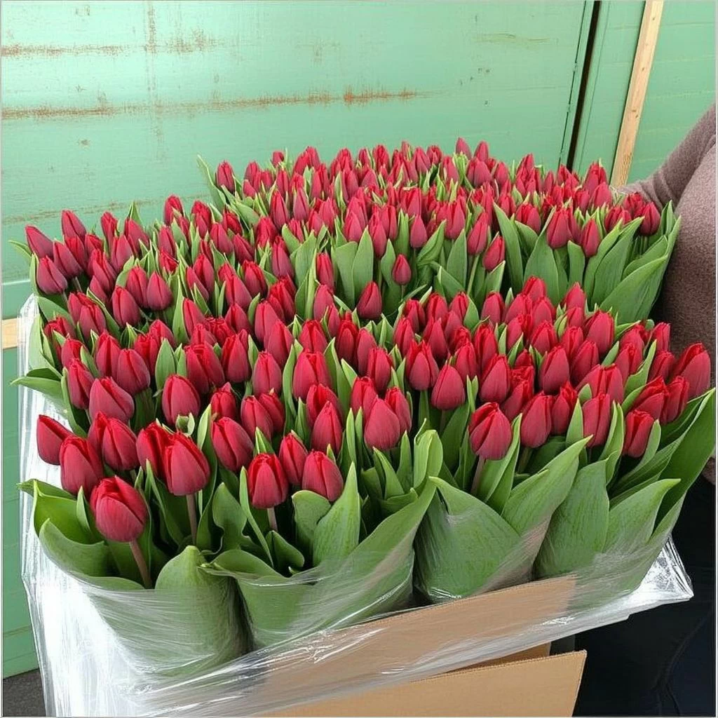Тюльпан красный оптом 1 пачка 50 шт.